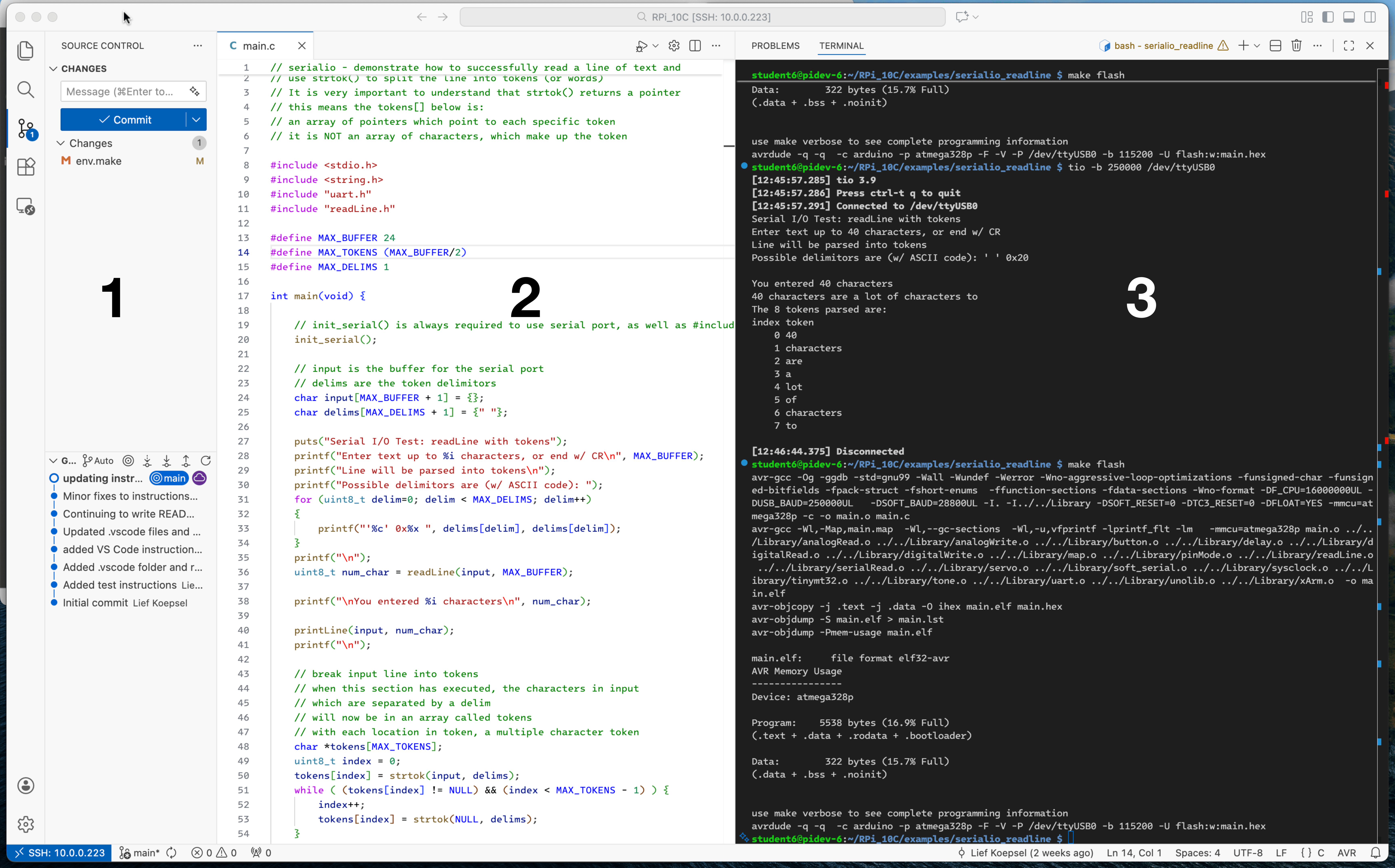 VS Code with editor and terminal