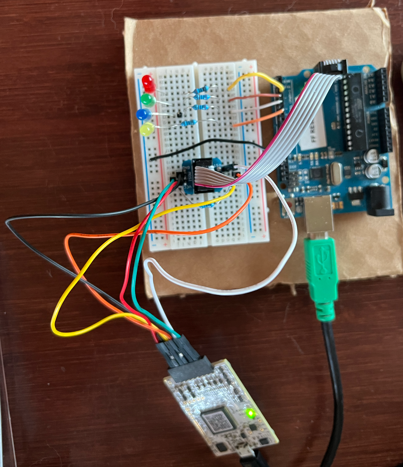 Breadboard with Uno and Snap connected