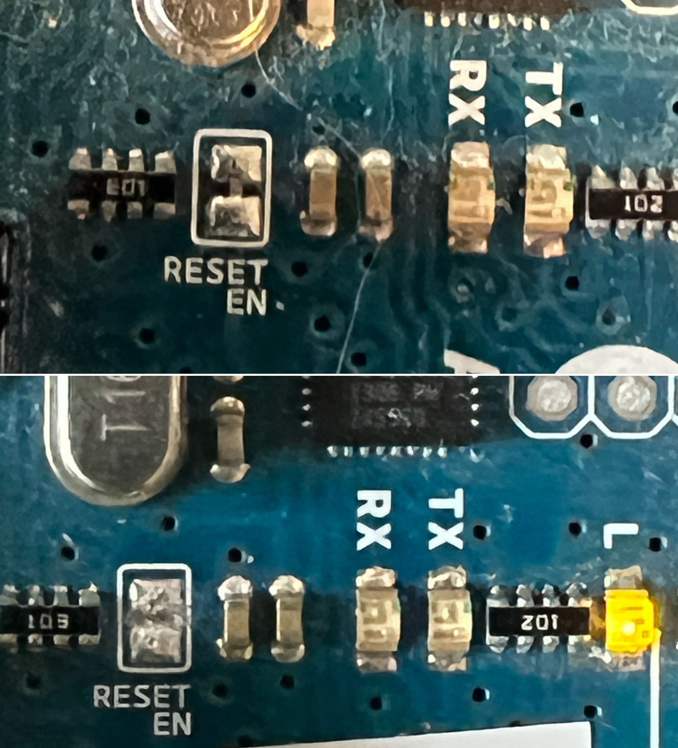 Cut the trace on RESET EN to disconnect Reset