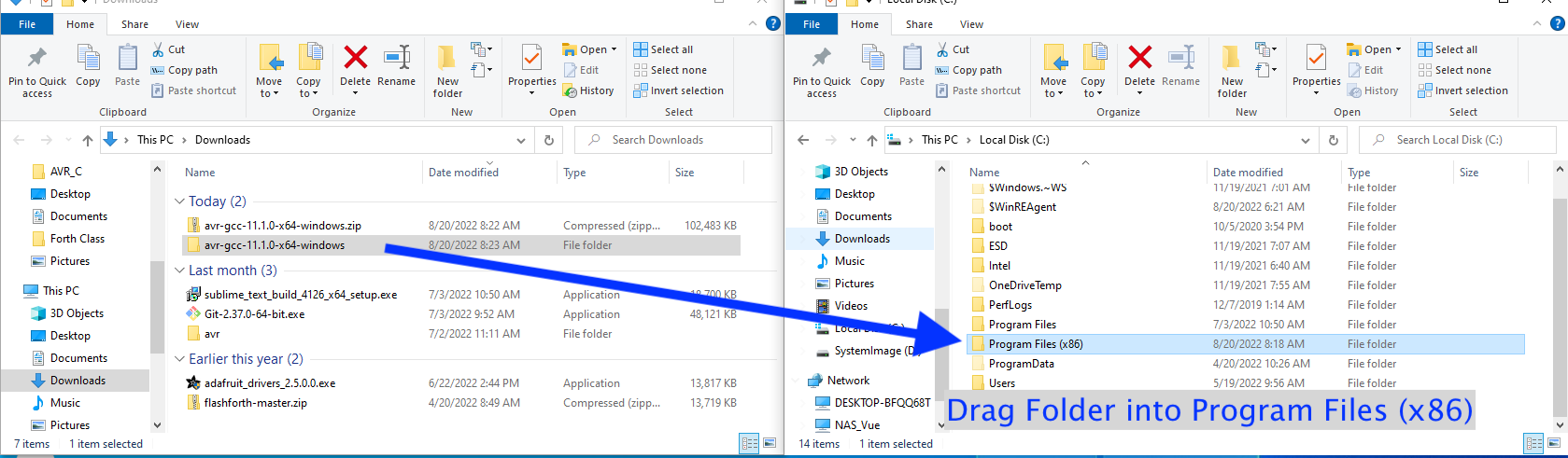 Drag Folder into Program Files(x86)