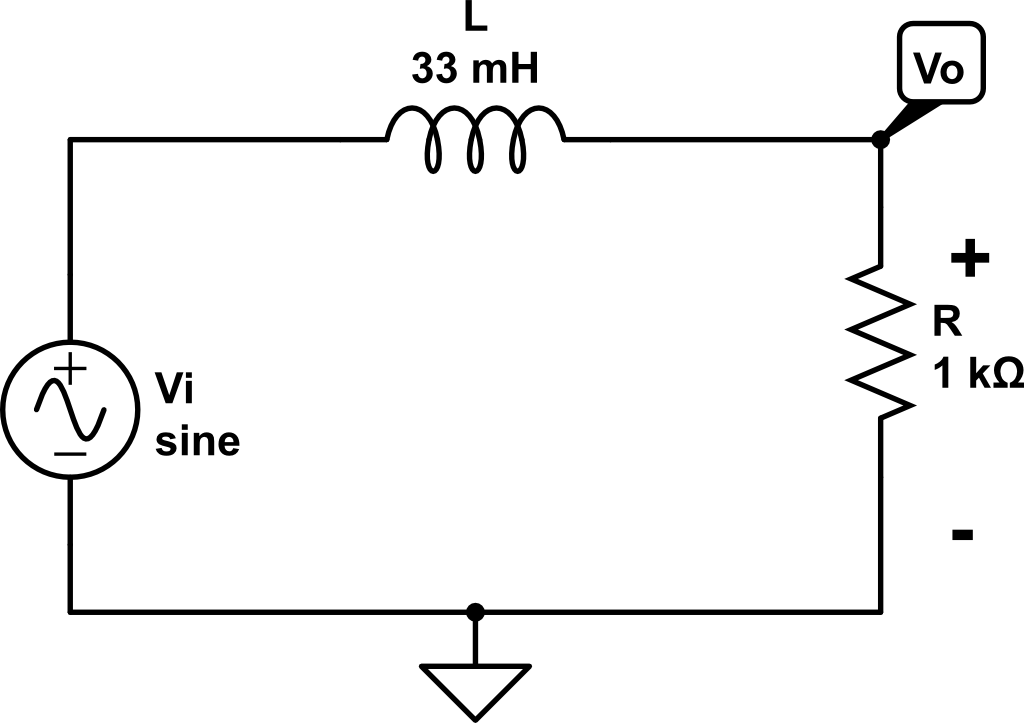 LR Circuit for a low pass filter